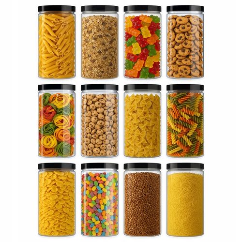 Pojemniki Kuchenne 1.5L 12 szt. – Słoiki PET na Żywność Makaron Przyprawy na Arena.pl