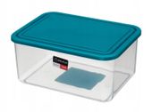 Pojemnik prostokątny do przechowywania żywności MAX 3,0 L przezroczysty turkusowa pokrywa