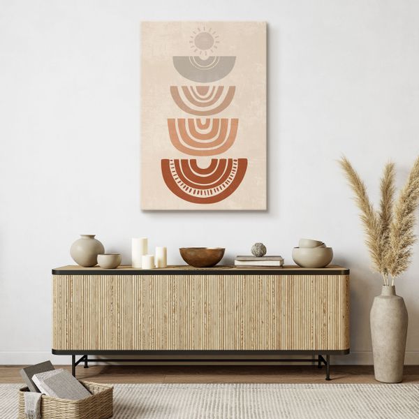 Obraz Na Płótnie Do Salonu Styl Boho Abstrakcja Aztecki Wzór 60cm x 90cm zdjęcie 7