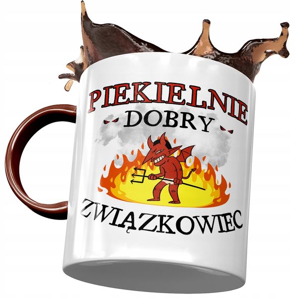 Kubek Bordowy Dla Związkowca Piekielnie Dobry Z Nadrukiem Ze Zdjęciem zdjęcie 1