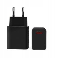 ŁADOWARKA SIECIOWA + KABEL USB TYP C 5V 3A CZARNA QC QUICK CHARGE 3.0