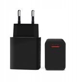 ŁADOWARKA SIECIOWA + KABEL USB TYP C 5V 3A CZARNA QC QUICK CHARGE 3.0