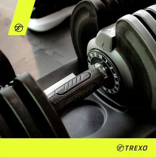 Hantel regulowany TREXO Stalowe TXO-B4W001 40 kg czarny 8 talerzy na Arena.pl
