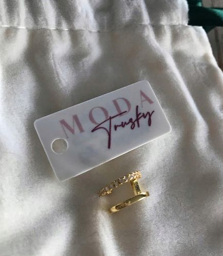 Złoty Kolczyk Nausznica Podwójna Kolczyk Srebro na Arena.pl