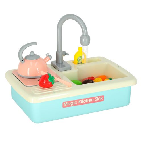 Zlewozmywak zlew do mycia naczyń dla dzieci z akcesoriami XXL niebieski na Arena.pl