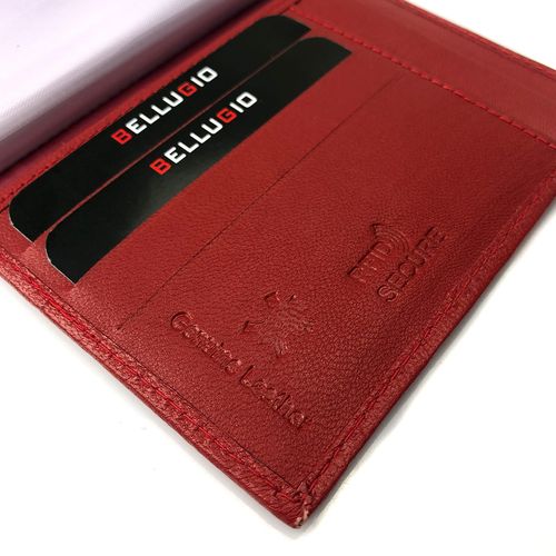 skórzane etui z systemem rfid - ciemnoczerwone na Arena.pl