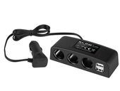 Rozgałęźnik Zapalniczki samochodowej 1xWTYK/3xGNIAZDO+2xUSB CS-43 kabel