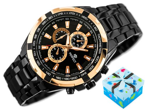 ZEGAREK MĘSKI-MILTON-black/gold na Arena.pl
