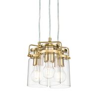 Zwisająca lampa nad stół Brinley KL-BRINLEY3-BB Kichler przezroczysta mosiądz