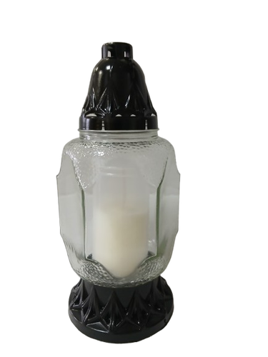 Znicz całoroczny prosty bez dodatków karbowane szkło 25 cm na Arena.pl