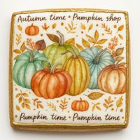 CIASTKO LUKROWANE PUMPKIN COLORS ROZ.L KWADRAT JESIEŃ RĘCZNIE ROBIONE