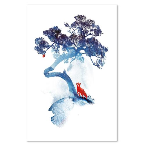 Obraz na płótnie - Canvas, Lis i jabłko 50x70 na Arena.pl