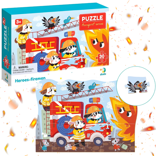 Puzzle Bohaterowie Strażacy 30 Elementów Urocze Psiaki Układanka Dla Dzieci na Arena.pl