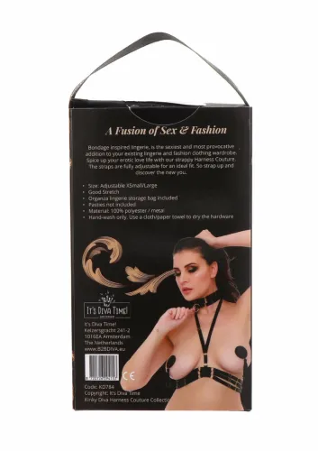 halter harness plus o-ring collar satynowy regulowany czarny na Arena.pl