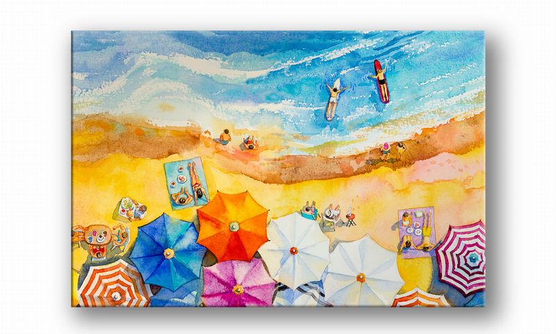 OBRAZ NA PŁÓTNIE 082 Plaża 60x40cm zdjęcie 2