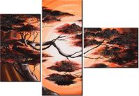 100CM 80 OBRAZ 3 ELEM DRZEWO SNÓW ŚCIENNY