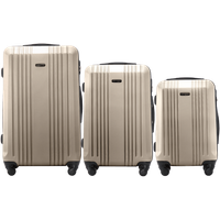 KST01 KESTREL, Komplet 3 walizek ABS+ (L,M,S) Wings, CHAMPAGNE