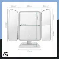 Lusterko Kosmetyczne Podświetlane Led Rozkładane Lustro Do Makijażu Premium