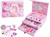DUŻY ZESTAW DO MAKIJAŻU KUFEREK KOSMETYKI MAKEUP DLA DZIEWCZYNKI CIENIE