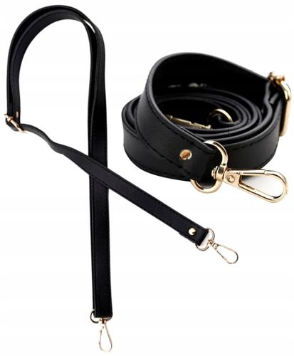 Regulowany Pasek Do Torby Torebki Skórzany Czarny na Arena.pl