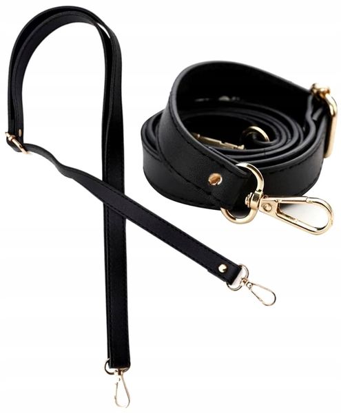 Regulowany Pasek Do Torby Torebki Skórzany Czarny zdjęcie 2