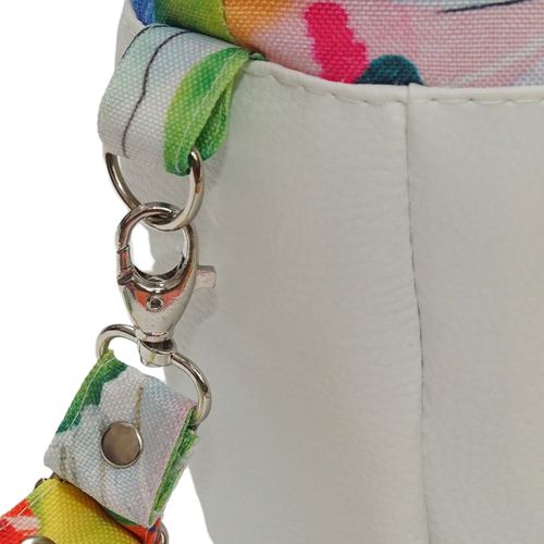 Torebka Sakiewka Biała z Motywem Kolorowych Liści – Handmade na Arena.pl