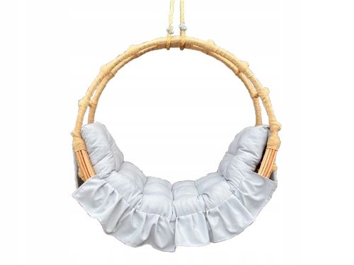 Huśtawka wiklinowa z poduszką DWA WZORY hamak wiklinowy 100 cm na Arena.pl