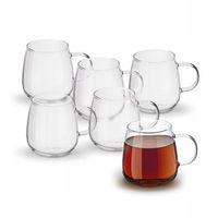 Duże SZKLANKI DO KAWY HERBATY zestaw kubków szklanych 6x380ml DO ZMYWARKI