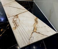 Matowe płytki na schody 120x30 marmurowe do wewnątrz, na zewnątrz BEŻ/BRĄZ