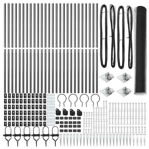 Ogrodzenie z słupkami Szary 1.4 x 50 m Stal pokryta PCV na Arena.pl