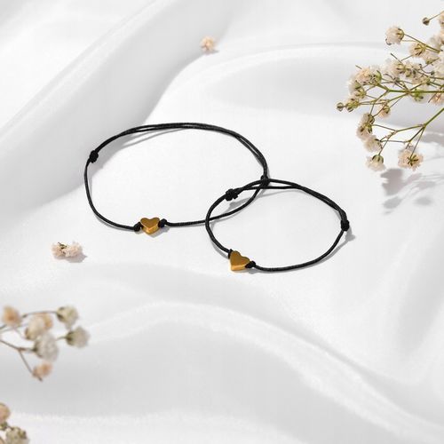 BRANSOLETKI BFF DLA 2 PRZYJACIÓŁEK ZŁOTE SERCE REGULOWANE STAL CHIRURGICZNA na Arena.pl