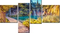 100 55CM OBRAZ 4 ELEM JEZIORO PLITVICE JESIENIĄ PŁÓTNO DRUK