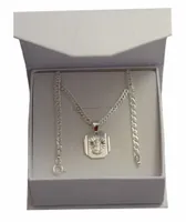 Łańcuszek Srebrny Rombo 3,00 mm z Medalikiem pr 925 Grawer Gratis