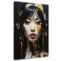 Obraz do salonu sypialni, Portret kobiety w złocie nowoczesna