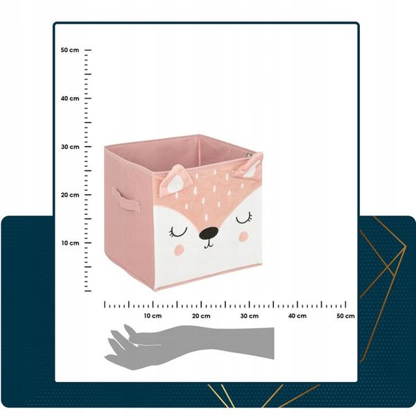 Kosz pojemnik organizer TEKSTYLNY dla dzieci na zabawki JELONEK 29x29 cm zdjęcie 6