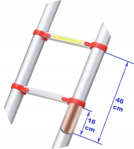 DRABINA TELESKOPOWA PRZEGUBOWA 5,0 M WZMACNIANA na Arena.pl