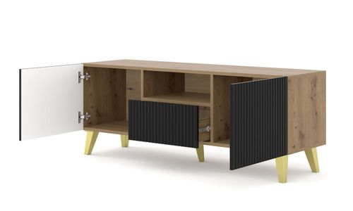 Szafka RTV Ravenna B 150 cm 2D1S artisan czarny na Arena.pl