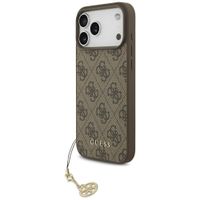 Etui Guess 4G Charms Collection MagSafe do iPhone 17 Pro Max brązowy