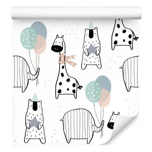 Tapeta Dla Dzieci - Słonik, Żyrafa, Miś na Arena.pl