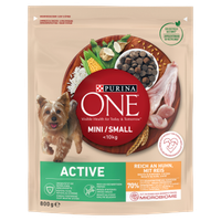 purina one mini active kurczak, ryż - sucha karma dla psa - 800g