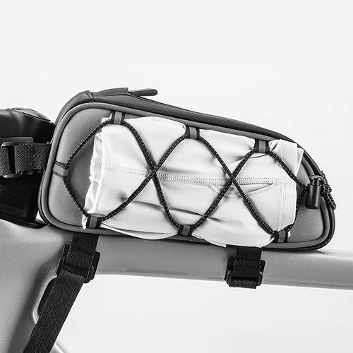 Torba sakwa rowerowa mocowana na ramę 0.9l - srebrna na Arena.pl