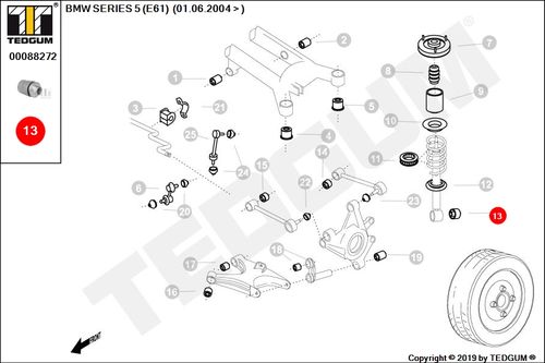 BMW 5 E61 TULEJA AMORTYZATORA TYLNEGO E61 04- na Arena.pl