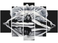 OBRAZ BALLERINA LUSTRZE CZARNO BIAŁY