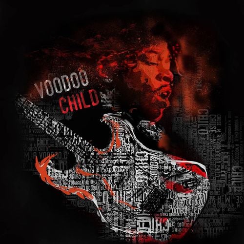 Koszulka rock Jimi Hendrix rockowa gitara z gitarą dla gitarzysty męska czarna REGULAR L na Arena.pl