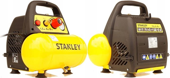 STANLEY KOMPRESOR BEZOLEJOWY SPRĘŻARKA 6L 8 bar zdjęcie 10
