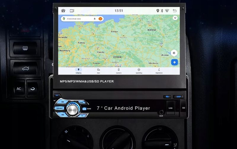 Radio samochodowe 1DIN MULTIMEDIALNE 7 cali ANDROID 12 BT kamera zdjęcie 8