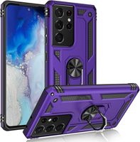 Etui Samsung Galaxy S21 Ultra pancerne ring case fioletowe