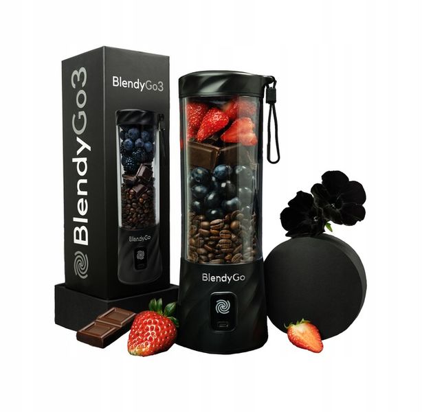 Blender BlendyGo 3 Bezprzewodowy Kielichowy USB ORYGINALNY MOC CZARNY 250W zdjęcie 6