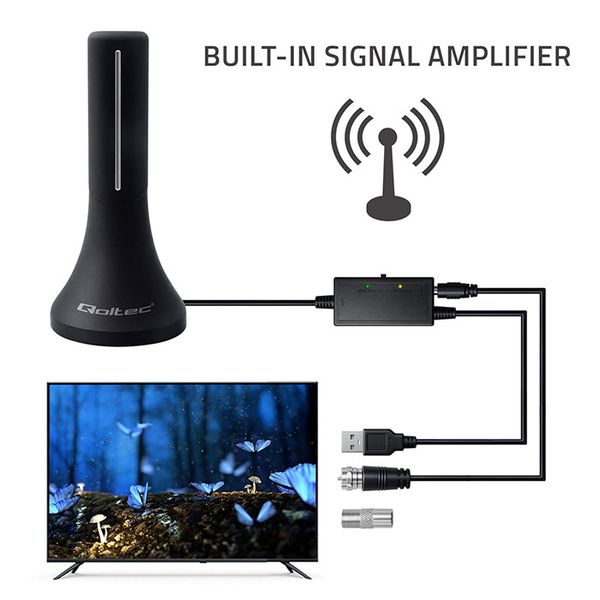Antena Qoltec DVB-T2 32dBi 4m USB zdjęcie 7