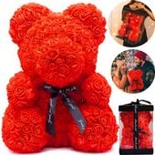 Prezent który mówi Kocham Cię Miś z róż 25cm